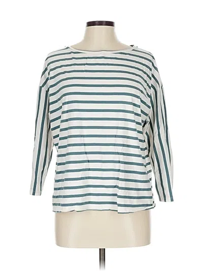 Pre-owned Ann Taylor 3/4 Sleeve T-shirt In Blue