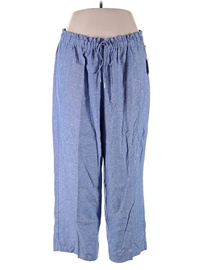 Pre-owned Anne Klein Linen Pants In Blue