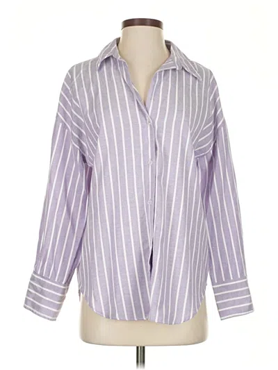 Pre-owned Zara 3/4 Sleeve Button Down Shirt In Purple
