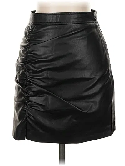 Pre-owned Free People Faux Leather Skirt In Black