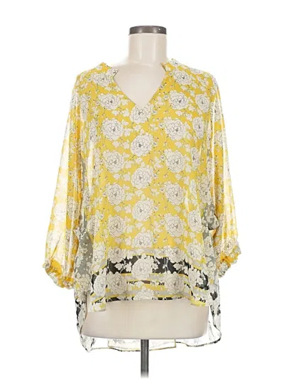 Pre-owned Cabi 3/4 Sleeve Blouse In Yellow