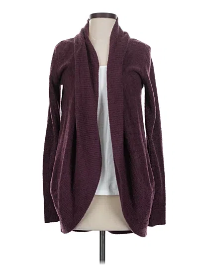 Pre-owned Barefoot Dreams Cozychic Lite Cardigan Sweater In Burgundy