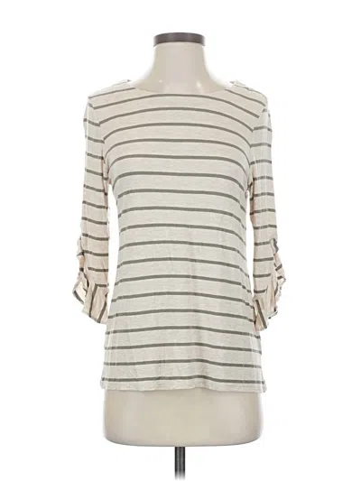 Pre-owned Chico's 3/4 Sleeve T-shirt In White