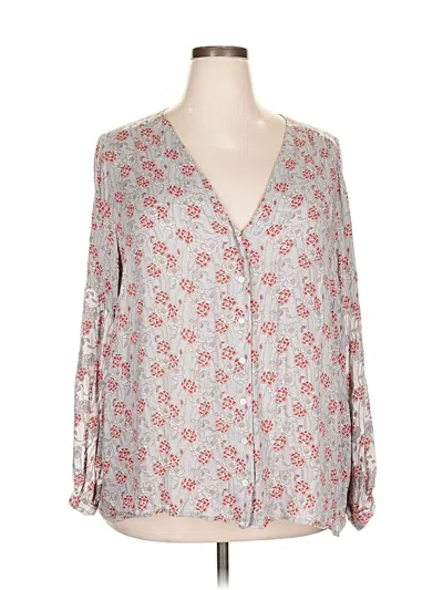 Pre-owned Lucky Brand Long Sleeve Blouse In Gray