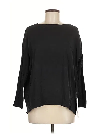 Pre-owned Lululemon Athletica 3/4 Sleeve Top Black Boatneck Tops