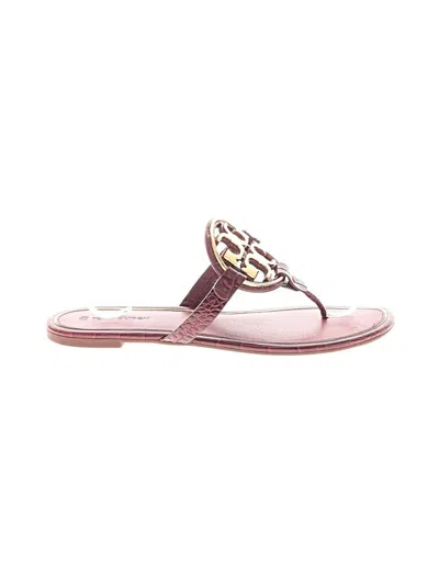 Pre-owned Tory Burch Sandals In Burgundy