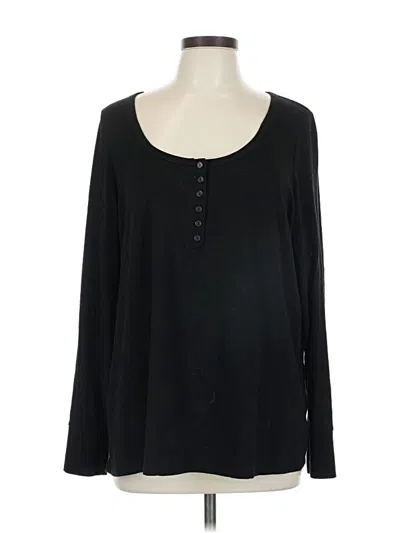 Pre-owned Torrid Long Sleeve Top Black Scoop Neck Tops