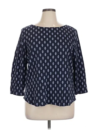 Pre-owned Chico's 3/4 Sleeve T-shirt In Blue