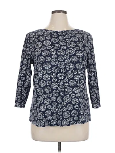 Pre-owned Chico's 3/4 Sleeve T-shirt In Blue