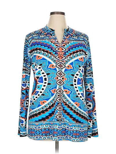 Pre-owned Madison Long Sleeve Blouse In Blue