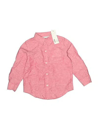 Pre-owned Janie And Jack Kids' Long Sleeve Button Down Shirt In Pink
