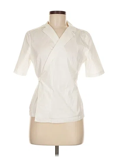 Pre-owned Just Female Short Sleeve Blouse In White