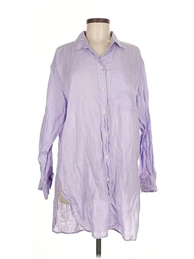 Pre-owned Gap 3/4 Sleeve Button Down Shirt In Purple