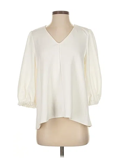 Pre-owned Pomander Place 3/4 Sleeve Blouse In White
