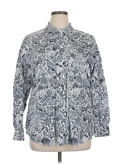 Pre-owned Charter Club Long Sleeve Button Down Shirt In Blue