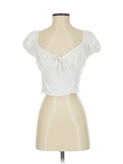 Pre-owned Garage Short Sleeve Top White Sweetheart Neckline Tops