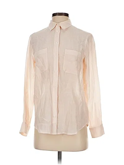 Pre-owned Club Monaco Long Sleeve Blouse In White