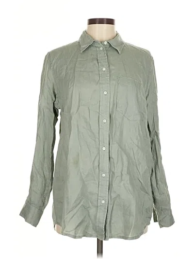 Pre-owned Gap Long Sleeve Button Down Shirt In Green