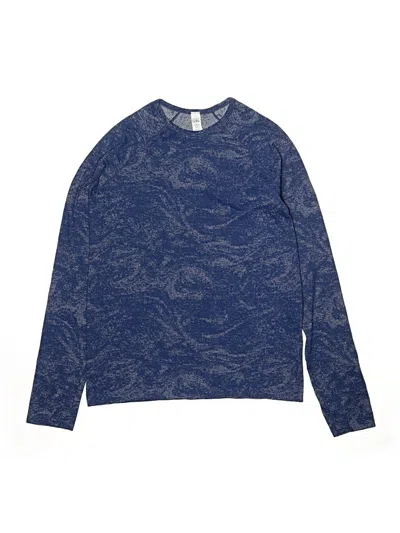 Pre-owned Athleta Girl Kids' Long Sleeve T-shirt In Blue