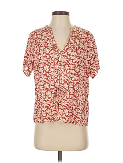Pre-owned Treasure & Bond Short Sleeve Blouse In Red