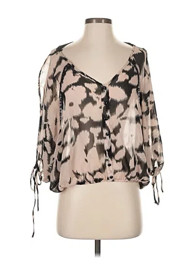 Pre-owned Papaya 3/4 Sleeve Blouse In Brown