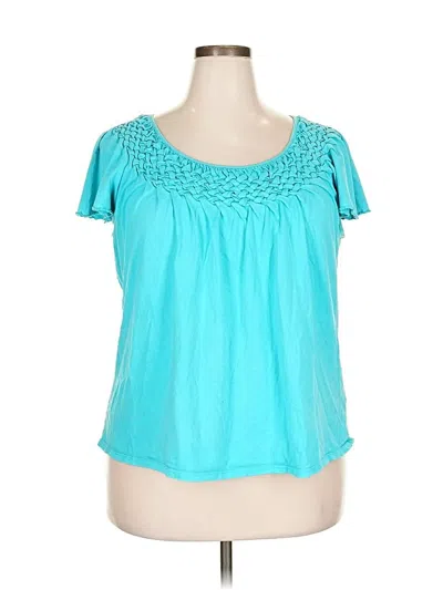 Pre-owned Style & Co Short Sleeve Blouse In Blue