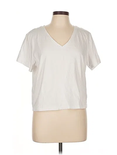 Pre-owned Athleta Short Sleeve T-shirt In White