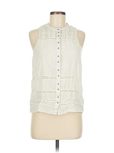 Pre-owned Silver Jeans Co. Sleeveless Button Down Shirt In White