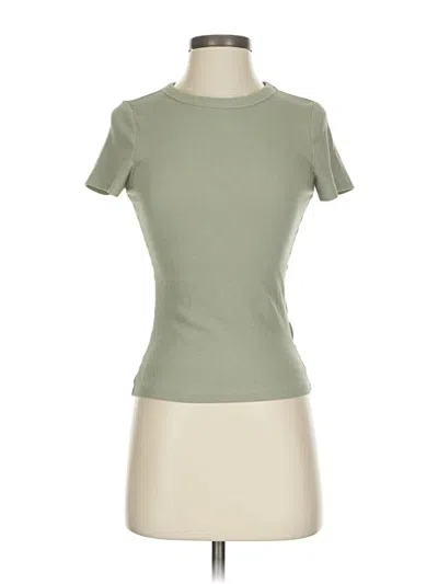 Pre-owned H&m Short Sleeve Turtleneck In Green