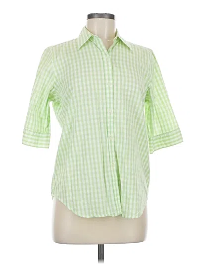 Pre-owned Polo Ralph Lauren 3/4 Sleeve Button Down Shirt In Green
