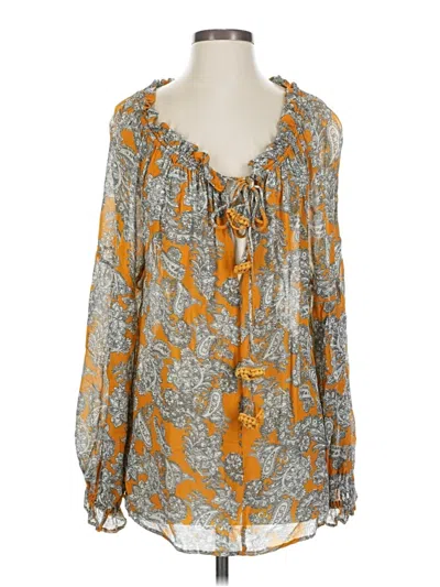 Pre-owned Scarlett Poppies Long Sleeve Blouse In Orange