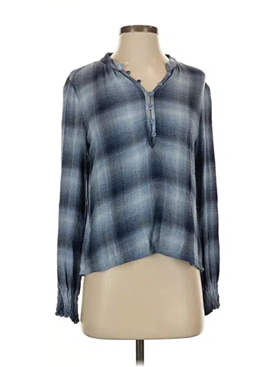 Pre-owned Cloth & Stone Long Sleeve Blouse In Blue