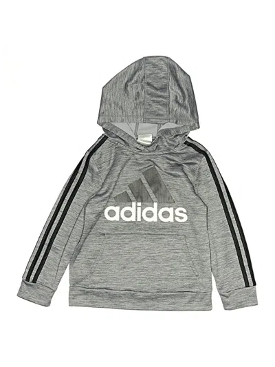 Pre-owned Adidas Originals Kids' Pullover Hoodie In Gray