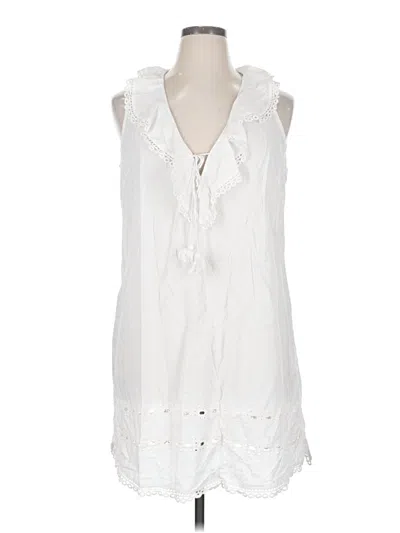 Pre-owned Mud Pie Casual Dress In White