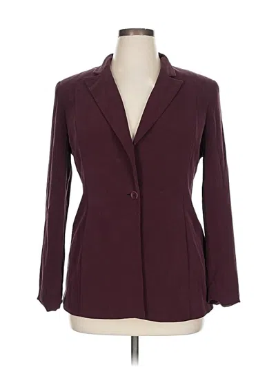 Pre-owned Jones New York Silk Blazer Jacket In Burgundy