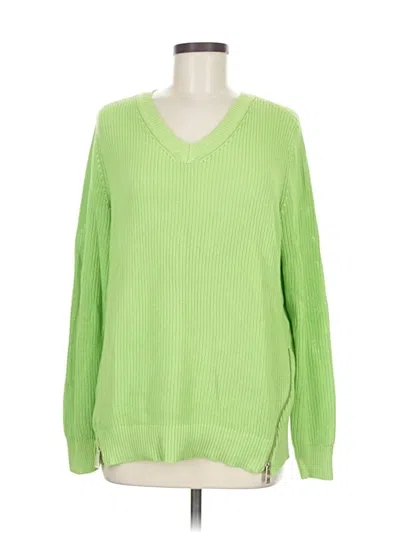 Pre-owned Belle By Kim Gravel Pullover Sweater In Green