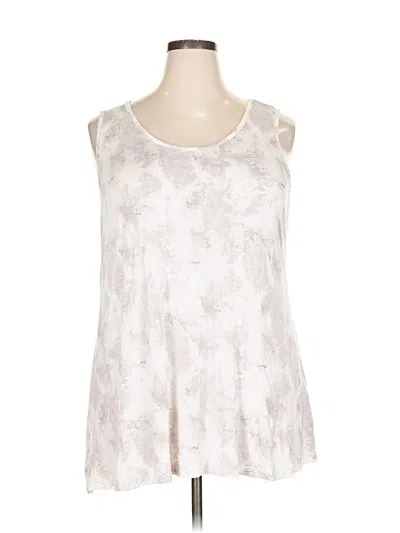 Pre-owned Logo By Lori Goldstein Tank Top Ivory Cold Shoulder Neckline Tops In White