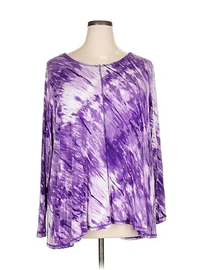 Pre-owned Livi 3/4 Sleeve Top Purple Boatneck Tops