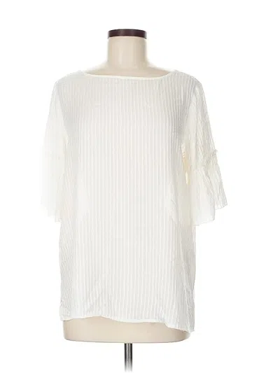 Pre-owned Ann Taylor 3/4 Sleeve T-shirt In White