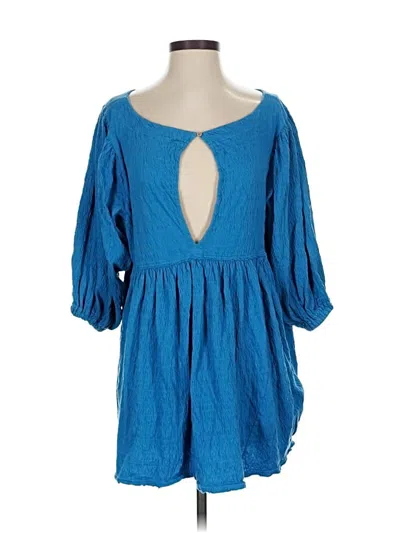 Pre-owned Fp Beach Casual Dress In Blue