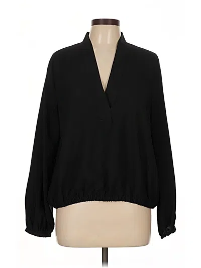 Pre-owned Ann Taylor Long Sleeve Blouse In Black