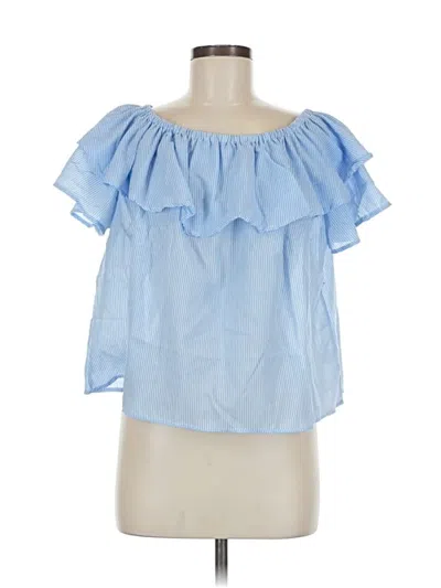 Pre-owned Love In Short Sleeve Blouse In Blue