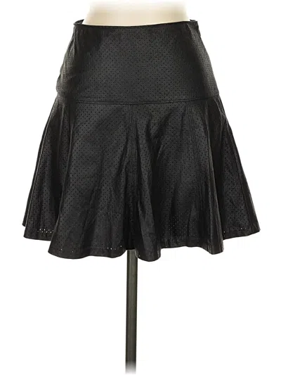 Pre-owned Club Monaco Faux Leather Skirt In Black