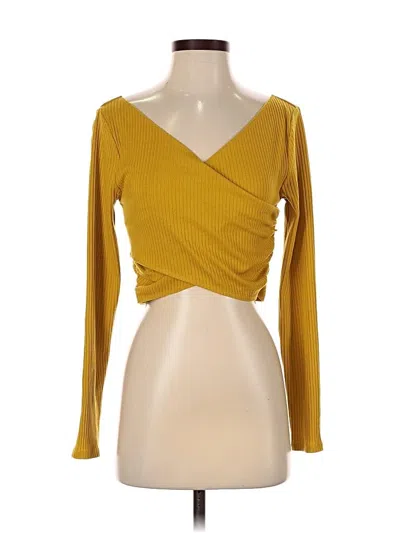 Pre-owned Lovers & Friends Long Sleeve T-shirt In Yellow