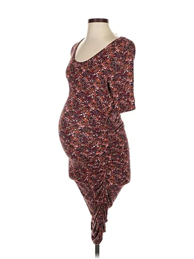 Pre-owned Motherhood Casual Dress In Burgundy