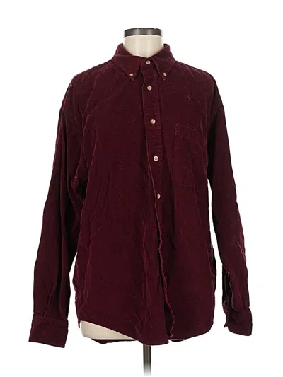 Pre-owned Club Room Long Sleeve Button Down Shirt In Burgundy