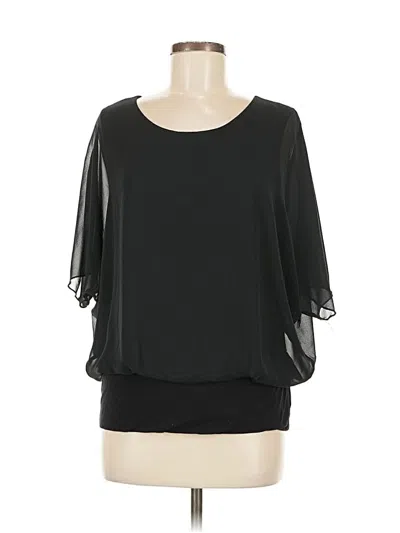 Pre-owned Kim & Cami 3/4 Sleeve Blouse In Black