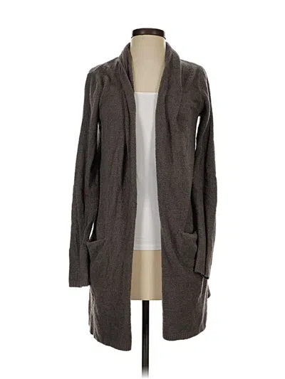 Pre-owned Barefoot Dreams Cozychic Lite Cardigan Sweater In Gray