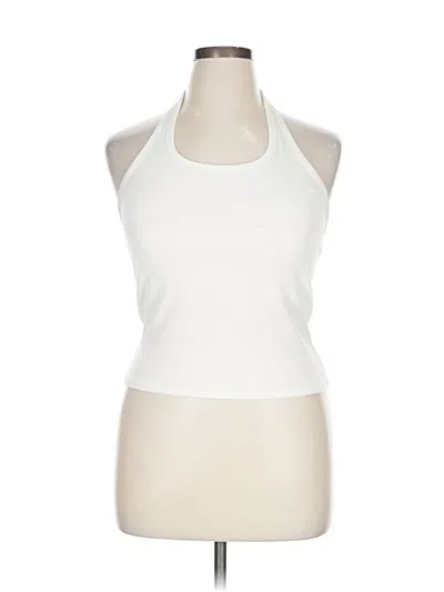 Pre-owned Uniqlo Tank Top White Halter Neckline Tops