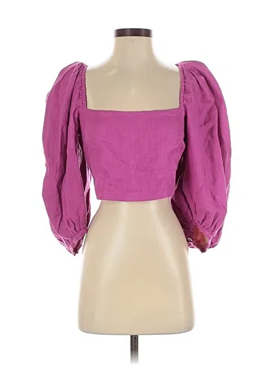 Pre-owned Cala De La Cruz 3/4 Sleeve Blouse In Pink